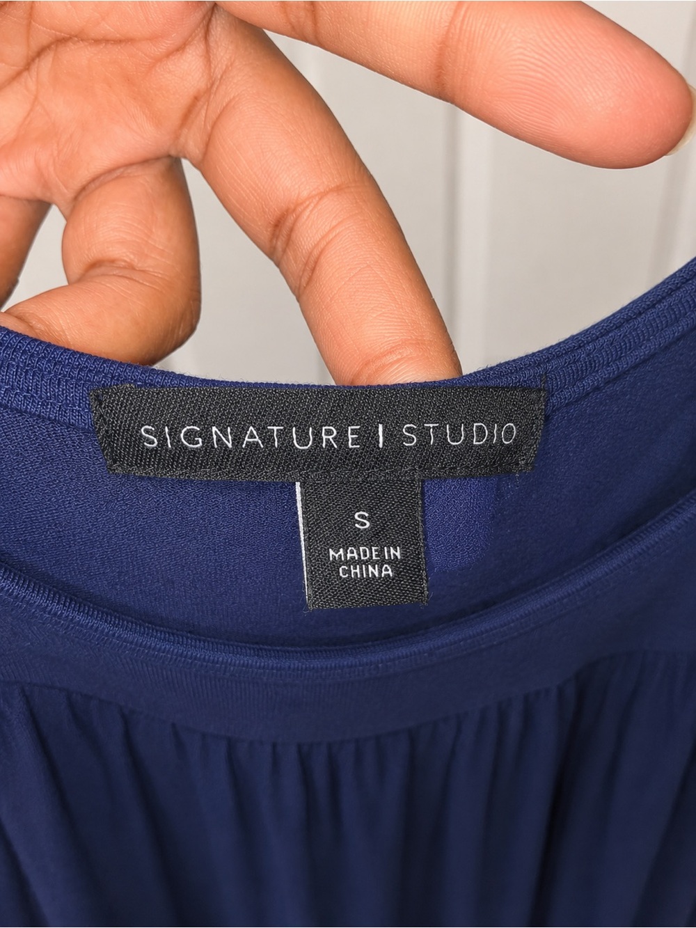 Signature Studio Navy Ruffle Tank Dress - Picture 3 of 3
